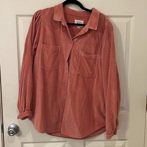 Pink American Eagle Corduroy Button Up